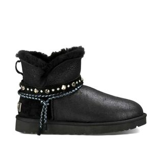 💖 UGG Black Shimmer RENN Swarovski Crystal Strap Ankle Boots Uggs Booties